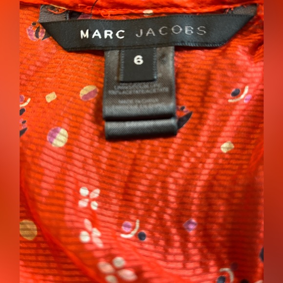 Marc Jacobs Tangerine Floral Blouse with Velvet Belting - Picture 13 of 13
